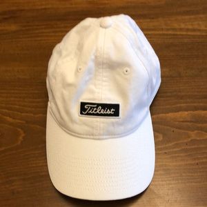 White Titleist Golf Cap with Black Logo on front. Adjustable. OS
